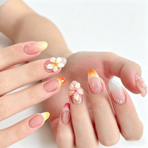 Colorful, Fresh-Style 3D French Manicure