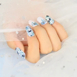 Full-Coverage Gel Nail Wraps — Floral Self-Adhesive Gel Nail Films